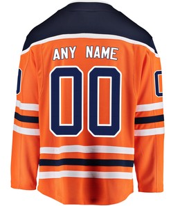 Edmonton Oilers Custom Home 2022 Stanley Cup Playoffs Breakaway Men Jersey - Orange - Robokeg