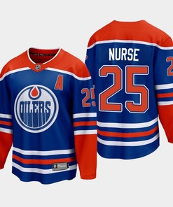 Edmonton Oilers Darnell Nurse 25 2022-23 Home Royal Jersey Premier - Robokeg