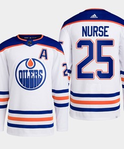 Edmonton Oilers Darnell Nurse 25 White Away Primegreen Jersey 2022-23 - Robokeg
