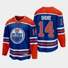 Edmonton Oilers Devin Shore 14 2022-23 Home Royal Jersey Premier - Robokeg