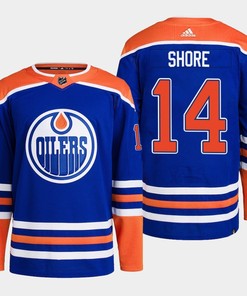 Edmonton Oilers Devin Shore 14 Royal Primegreen 2022-23 Home Jersey - Robokeg