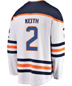 Edmonton Oilers Duncan Keith 2 Away 2022 Stanley Cup Playoffs Breakaway Men Jersey - White - Robokeg