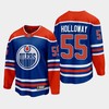 Edmonton Oilers Dylan Holloway 55 2022-23 Home Royal Jersey Premier - Robokeg