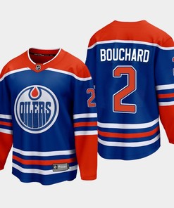Edmonton Oilers Evan Bouchard 2 2022-23 Home Royal Jersey Premier - Robokeg