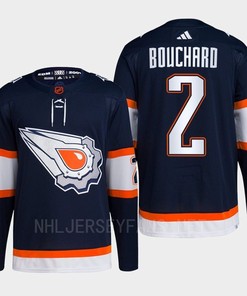 Edmonton Oilers Evan Bouchard 2 Navy Primegreen Reverse Retro 2.0 Jersey 2022 - Robokeg