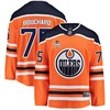 Edmonton Oilers Evan Bouchard 75 Home 2022 Stanley Cup Champions Breakaway Men Jersey - Orange - Robokeg