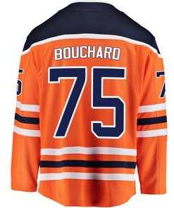 Edmonton Oilers Evan Bouchard 75 Home 2022 Stanley Cup Playoffs Breakaway Men Jersey - Orange - Robokeg