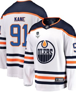 Edmonton Oilers Evander Kane 91 Away 2022 Stanley Cup Final Breakaway Men Jersey - White - Robokeg