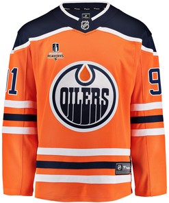 Edmonton Oilers Evander Kane 91 Home 2022 Stanley Cup Playoffs Breakaway Men Jersey - Orange - Robokeg