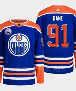 Edmonton Oilers Evander Kane 91 Royal Primegreen Lee Ryan Hall Of Fame Patch Jersey 2022 - Robokeg