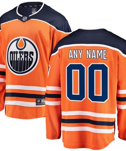 Edmonton Oilers Fanatics Branded Home Breakaway Custom Jersey - Orange Custom Jerseys Nhl - Robokeg