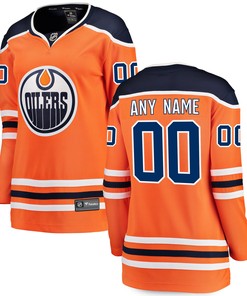 Edmonton Oilers Fanatics Branded Womens Home Breakaway Custom Jersey - Orange Custom Jerseys Nhl - Robokeg