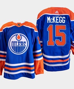 Edmonton Oilers Greg McKegg 15 Blue Primegreen 2022-23 Home Jersey - Robokeg