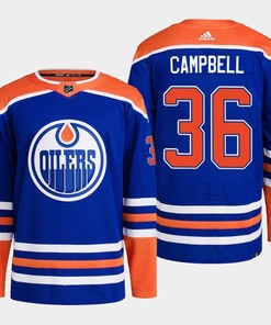 Edmonton Oilers Jack Campbell 36 Royal Primegreen 2022-23 Home Jersey - Robokeg