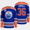 Edmonton Oilers Jack Campbell 36 Royal Primegreen Lee Ryan Hall Of Fame Patch Jersey 2022 - Robokeg