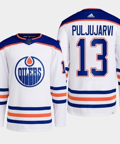 Edmonton Oilers Jesse Puljujarvi White Away Primegreen Jersey 2022-23 - Robokeg