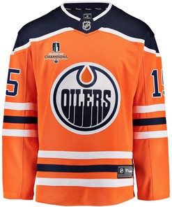Edmonton Oilers Josh Archibald 15 Home 2022 Stanley Cup Champions Breakaway Men Jersey - Orange - Robokeg