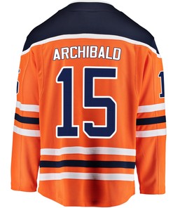 Edmonton Oilers Josh Archibald 15 Home 2022 Stanley Cup Champions Breakaway Men Jersey - Orange - Robokeg