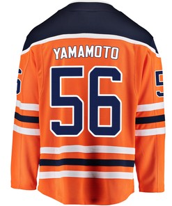 Edmonton Oilers Kailer Yamamoto 56 Home 2022 Stanley Cup Final Breakaway Men Jersey - Orange - Robokeg