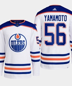 Edmonton Oilers Kailer Yamamoto 56 White Away Primegreen Jersey 2022-23 - Robokeg