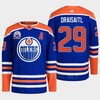 Edmonton Oilers Leon Draisaitl 29 Royal Primegreen Lee Ryan Hall Of Fame Patch Jersey 2022 - Robokeg