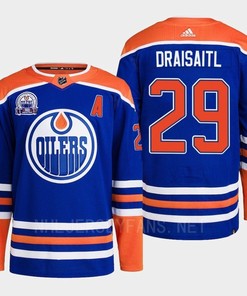 Edmonton Oilers Leon Draisaitl 29 Royal Primegreen Lee Ryan Hall Of Fame Patch Jersey 2022 - Robokeg