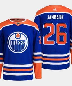 Edmonton Oilers Mattias Janmark 26 Royal Primegreen 2022-23 Home Jersey - Robokeg