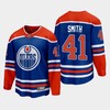Edmonton Oilers Mike Smith 41 2022-23 Home Royal Jersey Premier - Robokeg