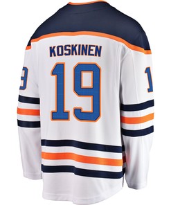 Edmonton Oilers Mikko Koskinen 19 Away 2022 Stanley Cup Champions Breakaway Men Jersey - White - Robokeg