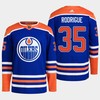 Edmonton Oilers Olivier Rodrigue 35 Royal Primegreen 2022-23 Home Jersey - Robokeg