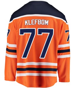 Edmonton Oilers Oscar Klefbom 77 Home 2022 Stanley Cup Final Breakaway Men Jersey - Orange - Robokeg