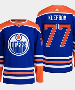 Edmonton Oilers Oscar Klefbom 77 Royal Primegreen 2022-23 Home Jersey - Robokeg