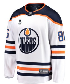 Edmonton Oilers Philip Broberg 86 Away 2022 Stanley Cup Final Breakaway Men Jersey - White - Robokeg