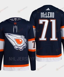 Edmonton Oilers Ryan McLeod 71 Navy Primegreen Reverse Retro 2.0 Jersey 2022 - Robokeg