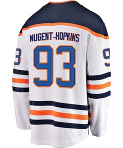 Edmonton Oilers Ryan Nugent-Hopkins 93 Away 2022 Stanley Cup Final Breakaway Men Jersey - White - Robokeg