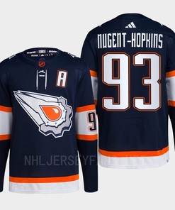Edmonton Oilers Ryan Nugent-Hopkins 93 Navy Primegreen Reverse Retro 2.0 Jersey 2022 - Robokeg