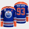 Edmonton Oilers Ryan Nugent-Hopkins 93 Royal Primegreen Lee Ryan Hall Of Fame Patch Jersey 2022 - Robokeg