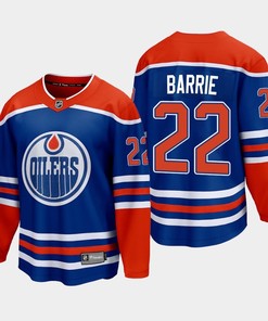 Edmonton Oilers Tyson Barrie 22 2022-23 Home Royal Jersey Premier - Robokeg