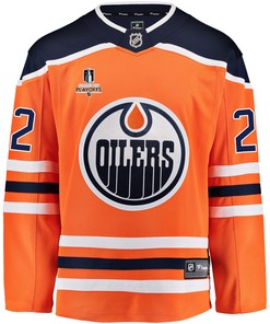 Edmonton Oilers Tyson Barrie 22 Home 2022 Stanley Cup Playoffs Breakaway Men Jersey - Orange - Robokeg