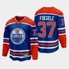 Edmonton Oilers Warren Foegele 37 2022-23 Home Royal Jersey Premier - Robokeg