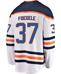 Edmonton Oilers Warren Foegele 37 Away 2022 Stanley Cup Final Breakaway Men Jersey - White - Robokeg