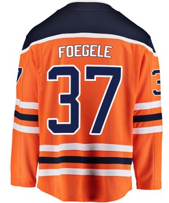 Edmonton Oilers Warren Foegele 37 Home 2022 Stanley Cup Playoffs Breakaway Men Jersey - Orange - Robokeg
