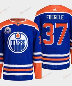 Edmonton Oilers Warren Foegele 37 Royal Primegreen Lee Ryan Hall Of Fame Patch Jersey 2022 - Robokeg