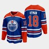 Edmonton Oilers Zach Hyman 18 2022-23 Home Royal Jersey Premier - Robokeg