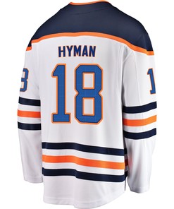 Edmonton Oilers Zach Hyman 18 Away 2022 Stanley Cup Champions Breakaway Men Jersey - White - Robokeg
