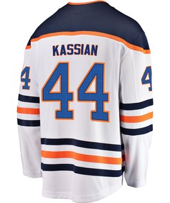 Edmonton Oilers Zack Kassian 44 Away 2022 Stanley Cup Playoffs Breakaway Men Jersey - White - Robokeg