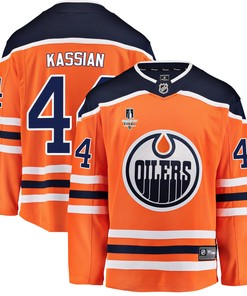 Edmonton Oilers Zack Kassian 44 Home 2022 Stanley Cup Final Breakaway Men Jersey - Orange - Robokeg