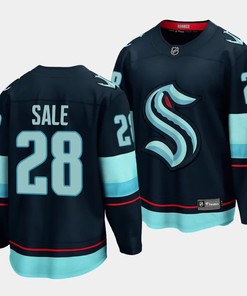Eduard Sale #28 Seattle Kraken 2023 NHL Draft Home Men Jersey - Blue - Robokeg