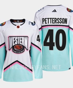 Elias Pettersson 40 Vancouver Canucks 2023 All-Star Game Jersey White Equipment - Robokeg