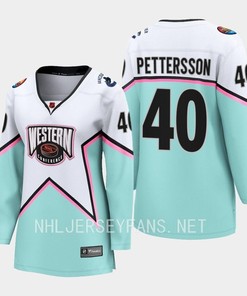 Elias Pettersson 40 Vancouver Canucks White 2023 All-Star Western Conference Jersey Women - Robokeg